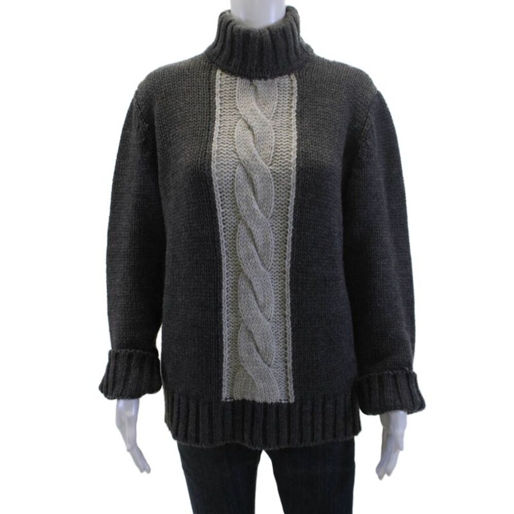 Codice Womens Pullover Turtleneck Sweater Dark Gray Wool Alpaca Blend Size S